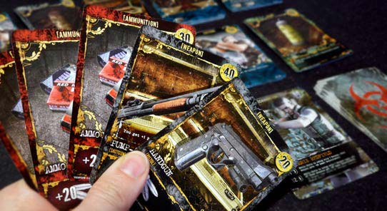 Resident Evil Deck Building Game weapon cards