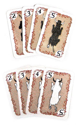 Pamplona bull and ox movement cards