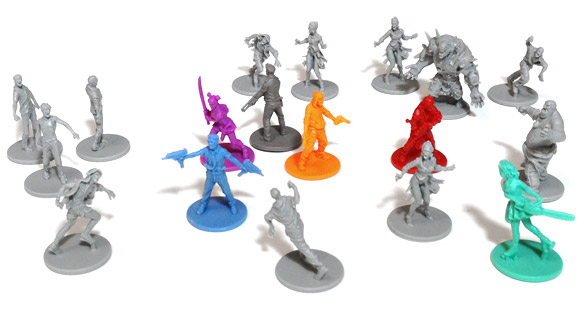 Zombicide miniatures on white
