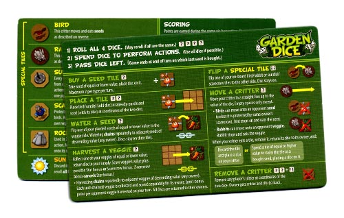 Garden Dice reference card