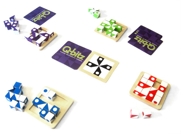 Mindware Q-Bitz Pattern Matching Fun Board Games for Family Game Night |  Ages 8 and up 2-4 Players