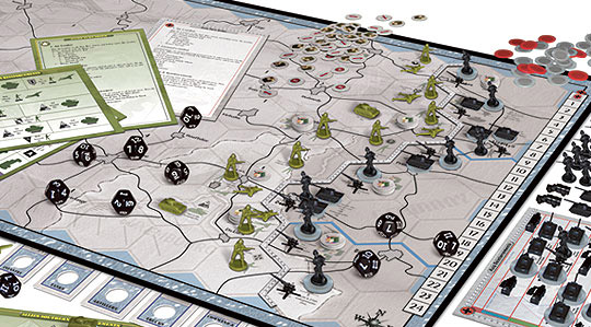 Axis & Allies Battle of the Bulge game in play