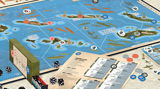 Axis & Allies: Guadalcanal game in play