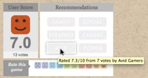 View ratings by gamer type