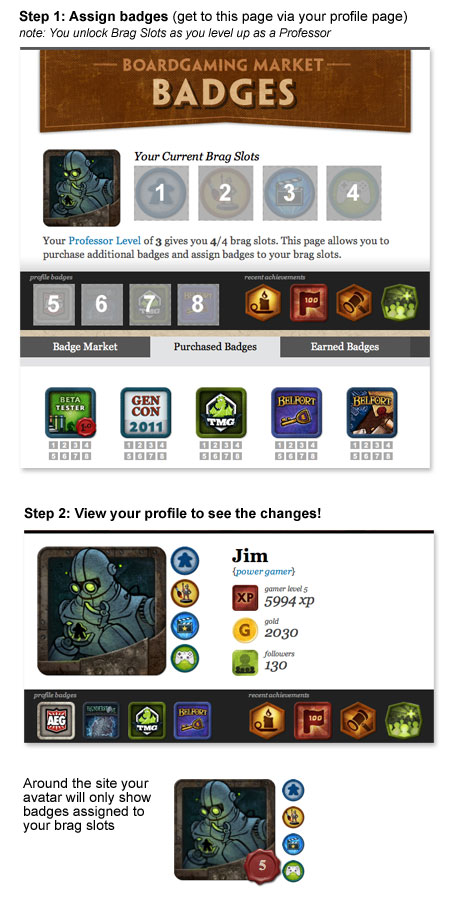How to assign badges on BoardGaming.com