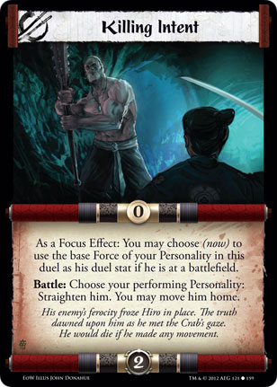 L5R Embers of War Killing Intent Card