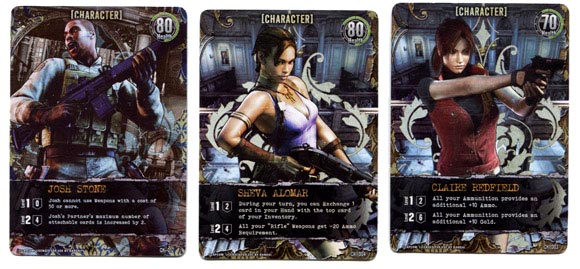 Resident Evil Deck Building Game character cards