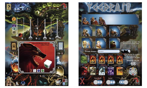 Yggdrasil digital board game screens