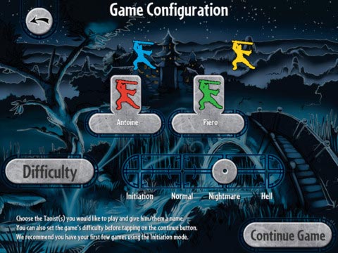 Ghost Stories game setup screen