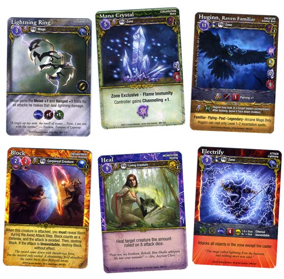 Mage Wars spell cards