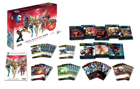 DC Deck-Building Game: Heroes Unite components