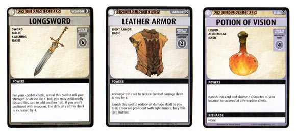 Pathfinder Adventure Card Game Armor Weapon Item cards