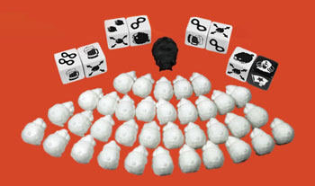 Angry Sheep dice game components