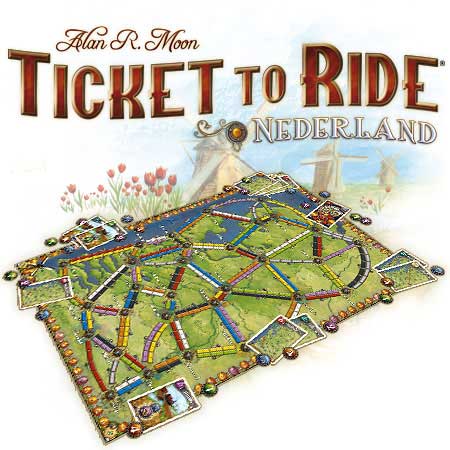 Ticket to Ride: Nederland expansion game in play