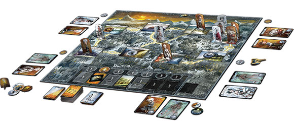 Winter Tales board game in play