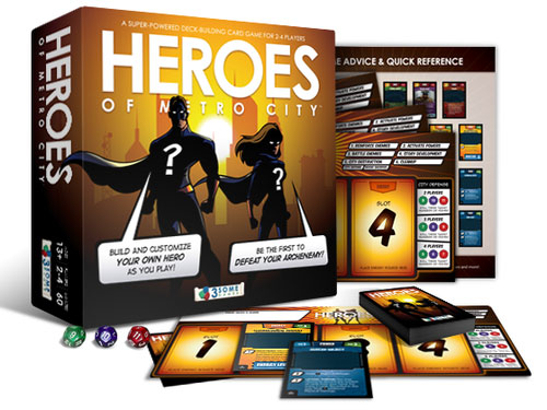 Heroes of Metro City box and components