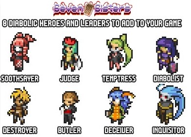 Pixel Tactics: Seven Sisters heroes